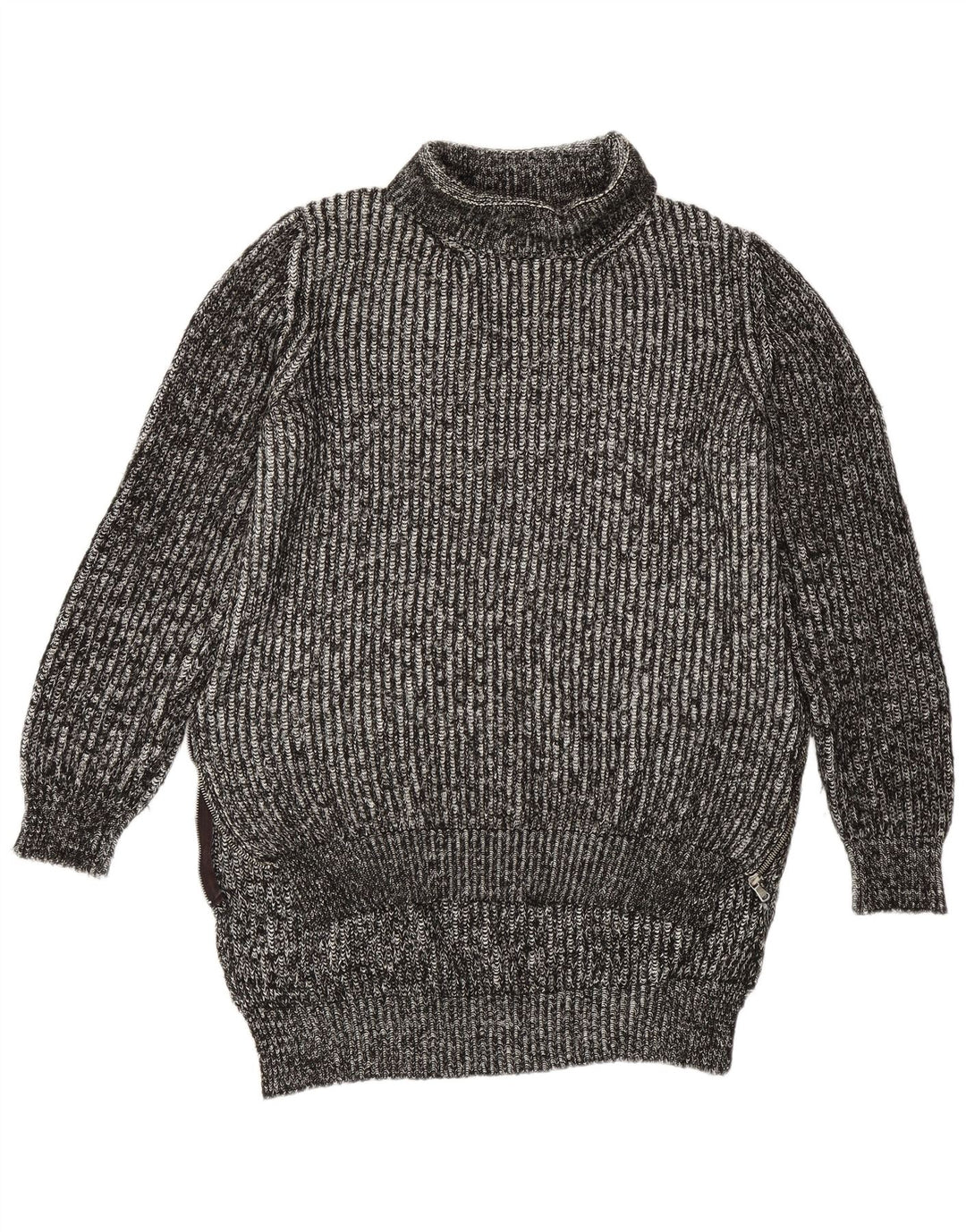 Maglione maglione a collo alto da donna Zara UK 14 Grigio medio chiazzato