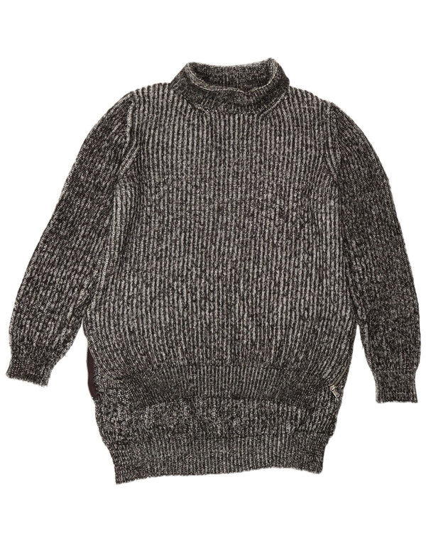 Maglione maglione a collo alto da donna Zara UK 14 Grigio medio chiazzato