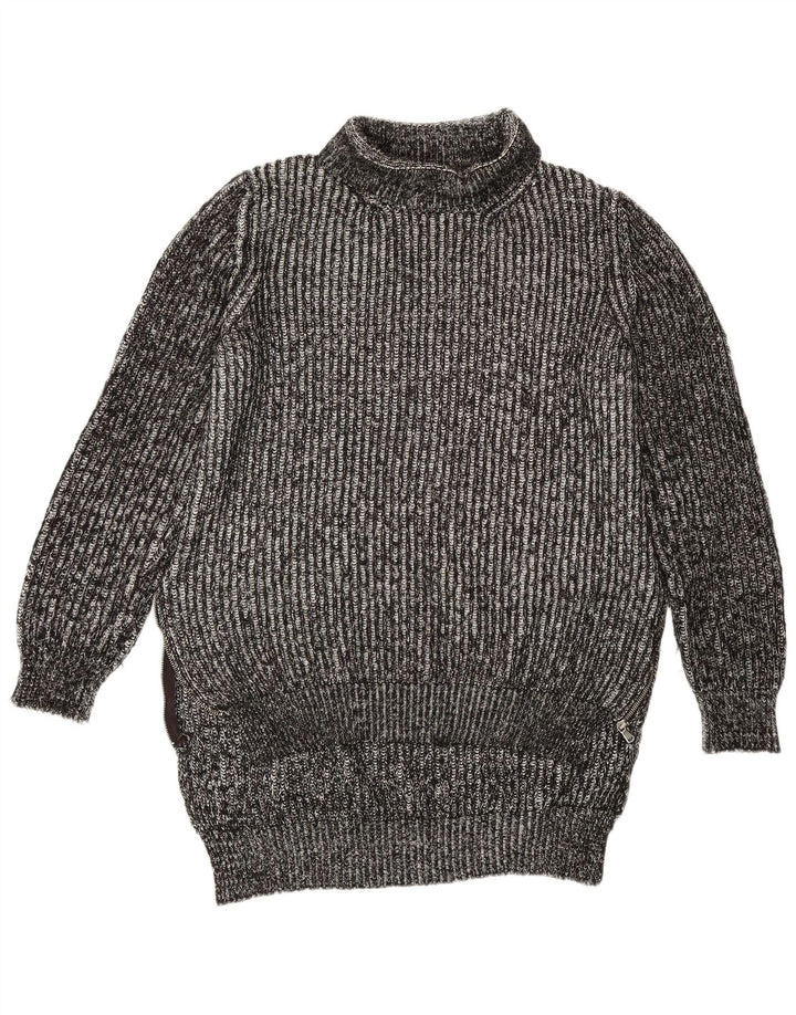 Maglione maglione a collo alto da donna Zara UK 14 Grigio medio chiazzato