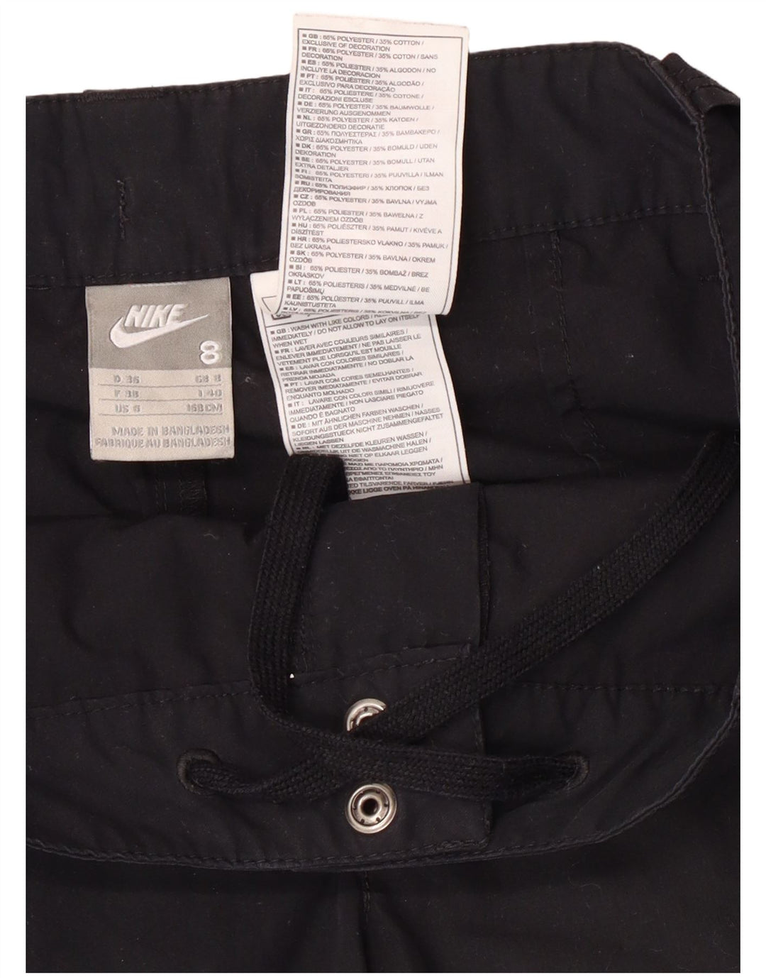 Pantaloni cargo dritti da donna Nike UK 8 Small W28 L26 poliestere nero