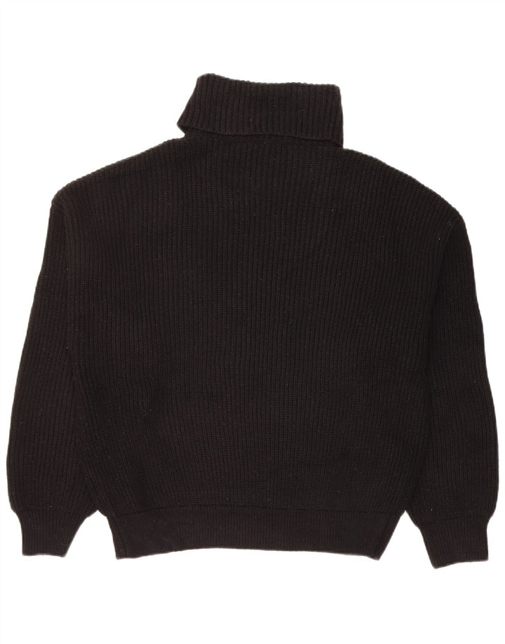 Maglione maglione a collo alto da donna Zara UK 14 viscosa nera media