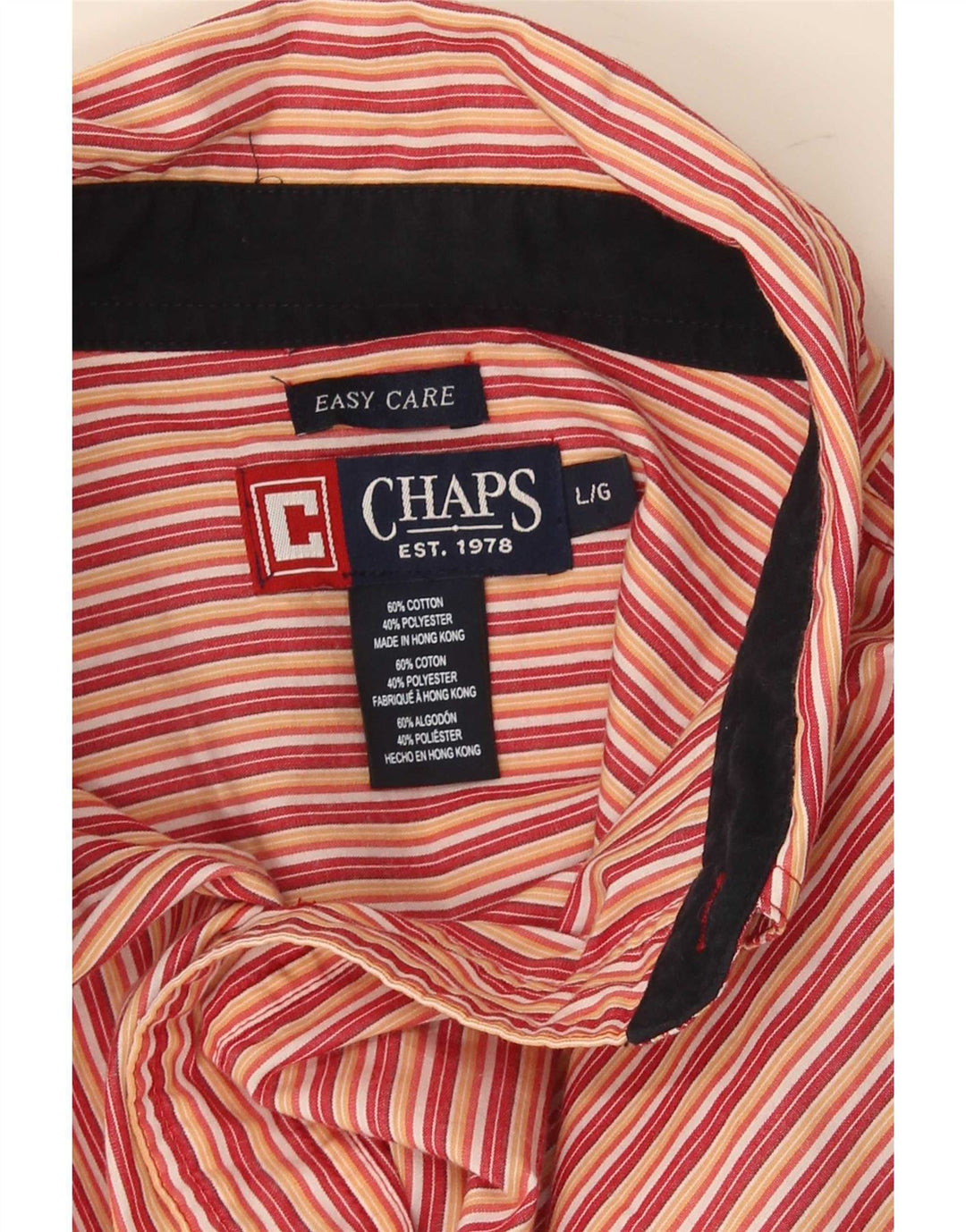 Camicia Chaps da uomo vestibilità regolare in cotone a righe rosse grandi
