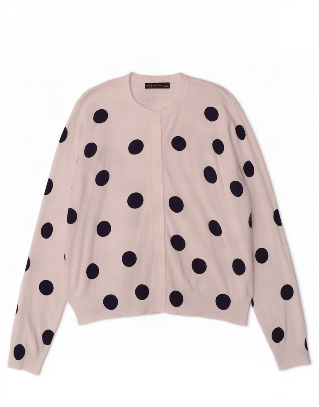 Maglione cardigan da donna Marks & Spencer UK 18 XL Bianco geometrico