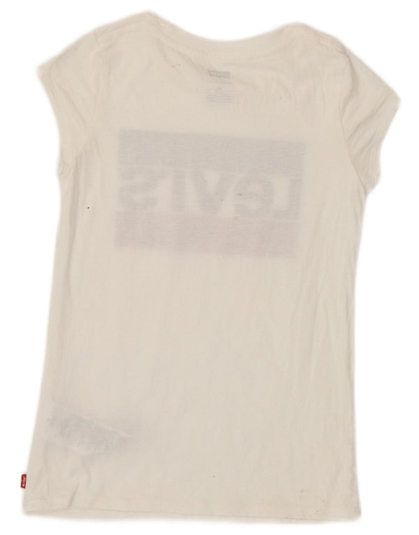 T-shirt grafica per ragazze Levi's Top 11-12 anni in cotone bianco