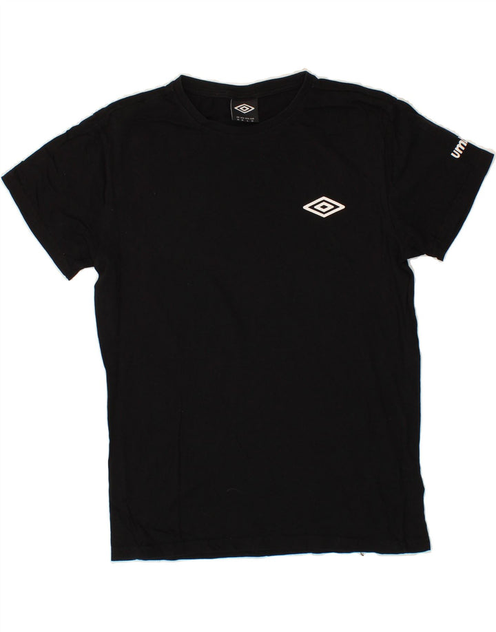 UMBRO Mens Graphic T-Shirt Top Medium Black Cotton Vintage Umbro and Second-Hand Umbro from Messina Hembry 