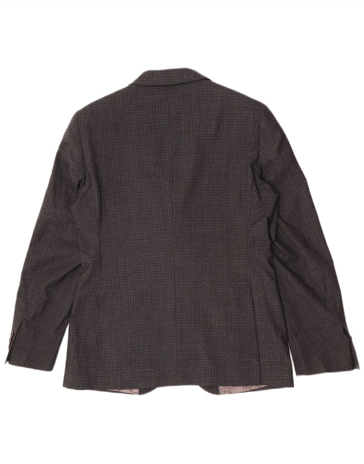Giacca blazer da uomo a 2 bottoni vestibilità regolare Ted Baker UK 40 Large Grey Check