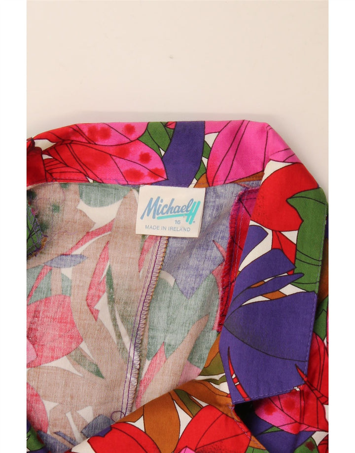 Giacca blazer da donna a 1 bottone Michael H. US 16 2XL floreale multicolore