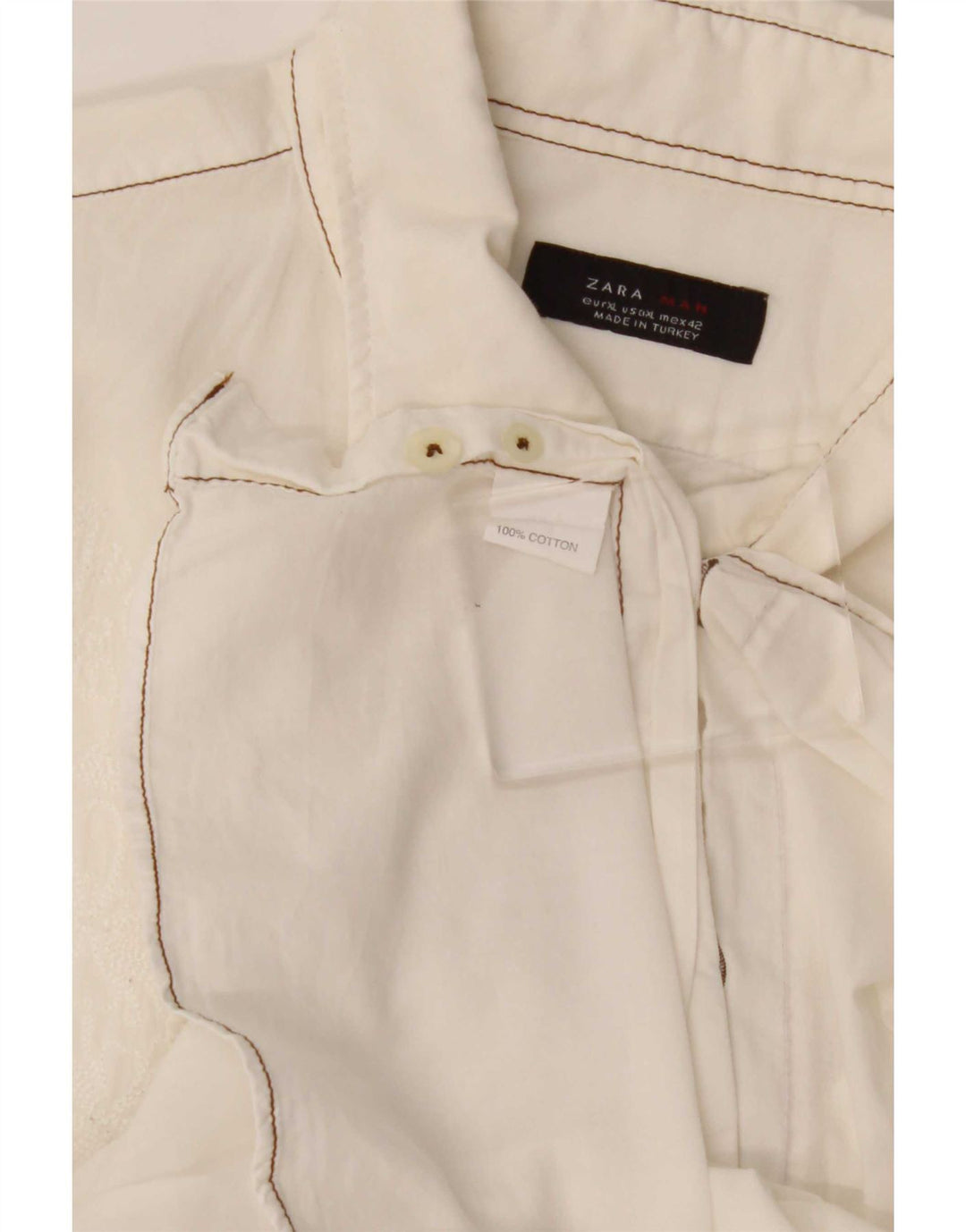 Camicia Zara Uomo XL Cotone Bianco