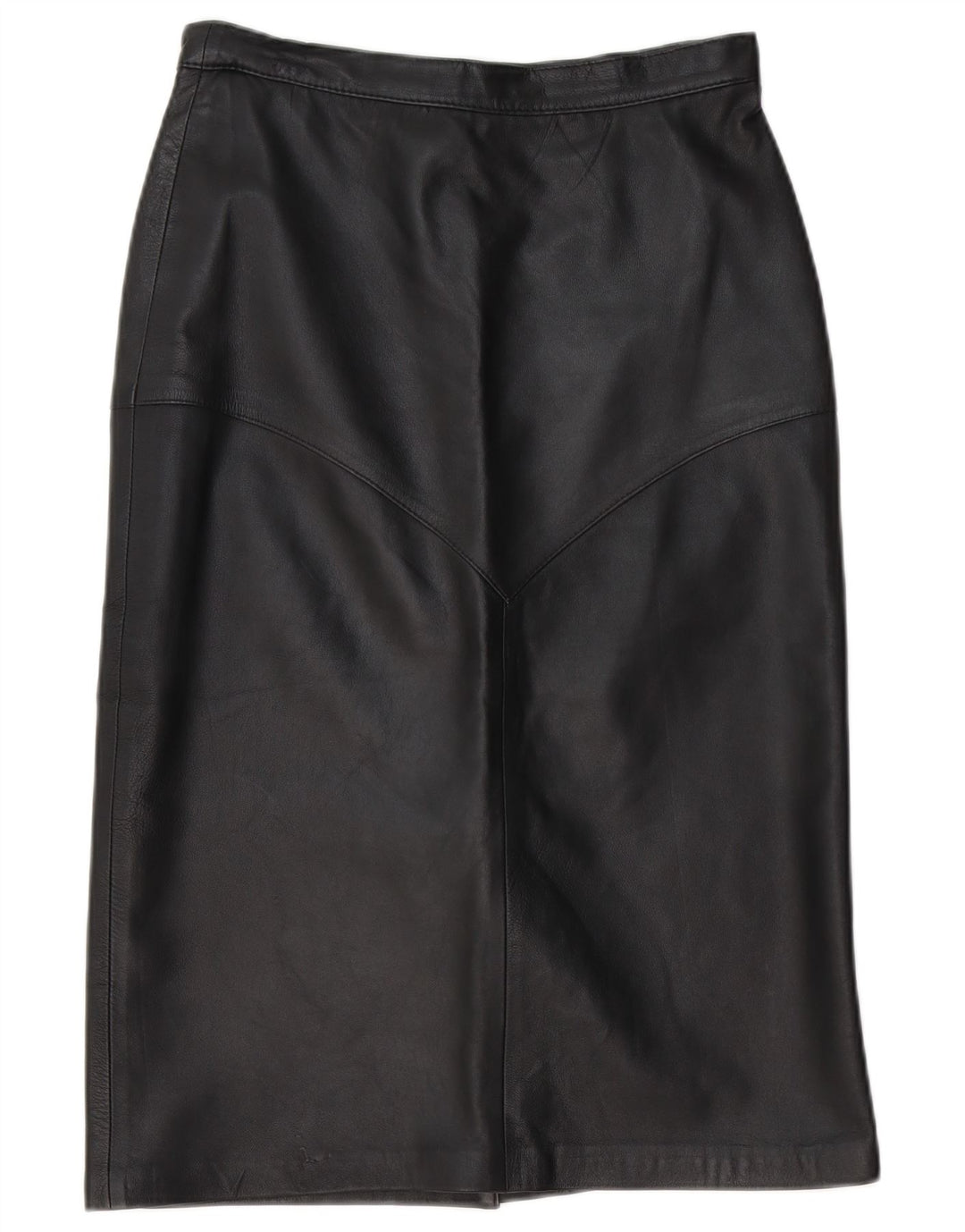 Gonna in pelle da donna vintage EU 40 media W30 in pelle nera