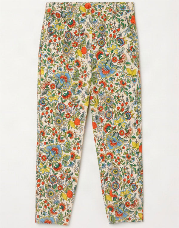 Boden Womens Chino Trousers UK 12 Medium W30 L27 Multicoloured Floral