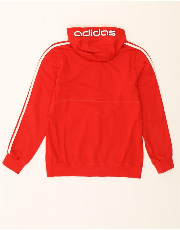 Felpa con cappuccio e zip Adidas per ragazze 13-14 anni in cotone rosso