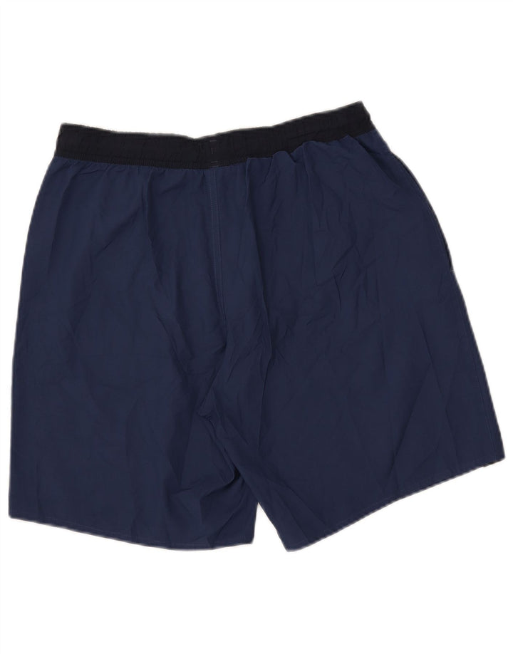 Pantaloncini sportivi grafici da uomo Adidas Large in poliestere color block blu navy