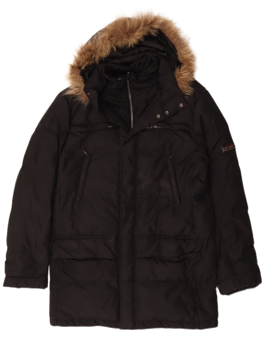 Cappotto imbottito con cappuccio da uomo Champion UK 42 XL poliestere nero