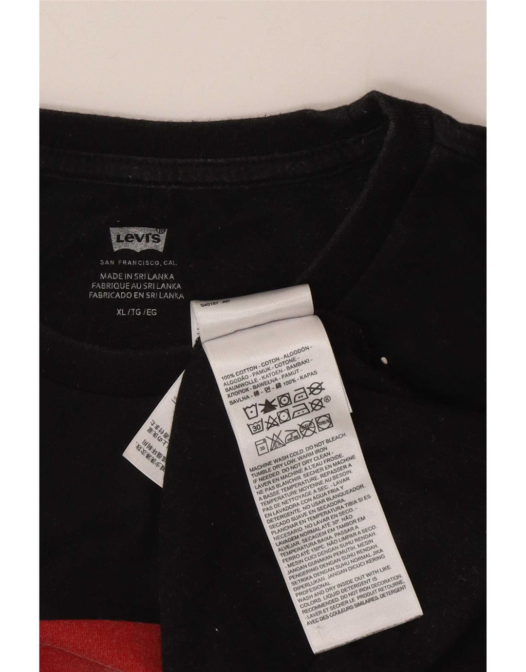 T-shirt grafica da uomo Levi's Top XL in cotone nero