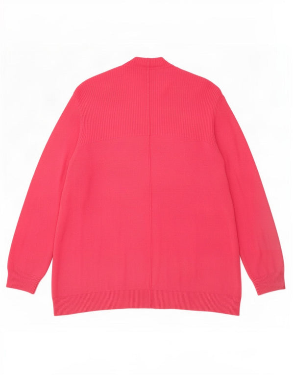 Maglione cardigan aperto da donna Marks & Spencer UK 12 Viscosa rosa medio