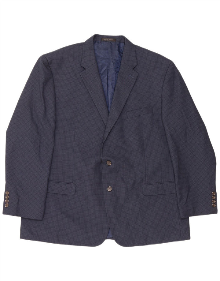 Giacca blazer da uomo Chaps EU 50 grande poliestere pied de poule blu navy