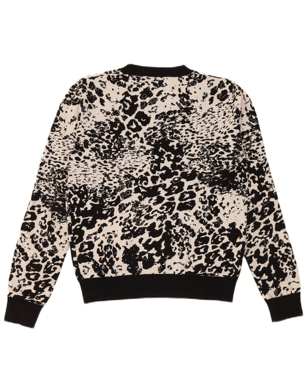 Maglione maglione girocollo da donna Diesel UK 10 piccola stampa animalier nera