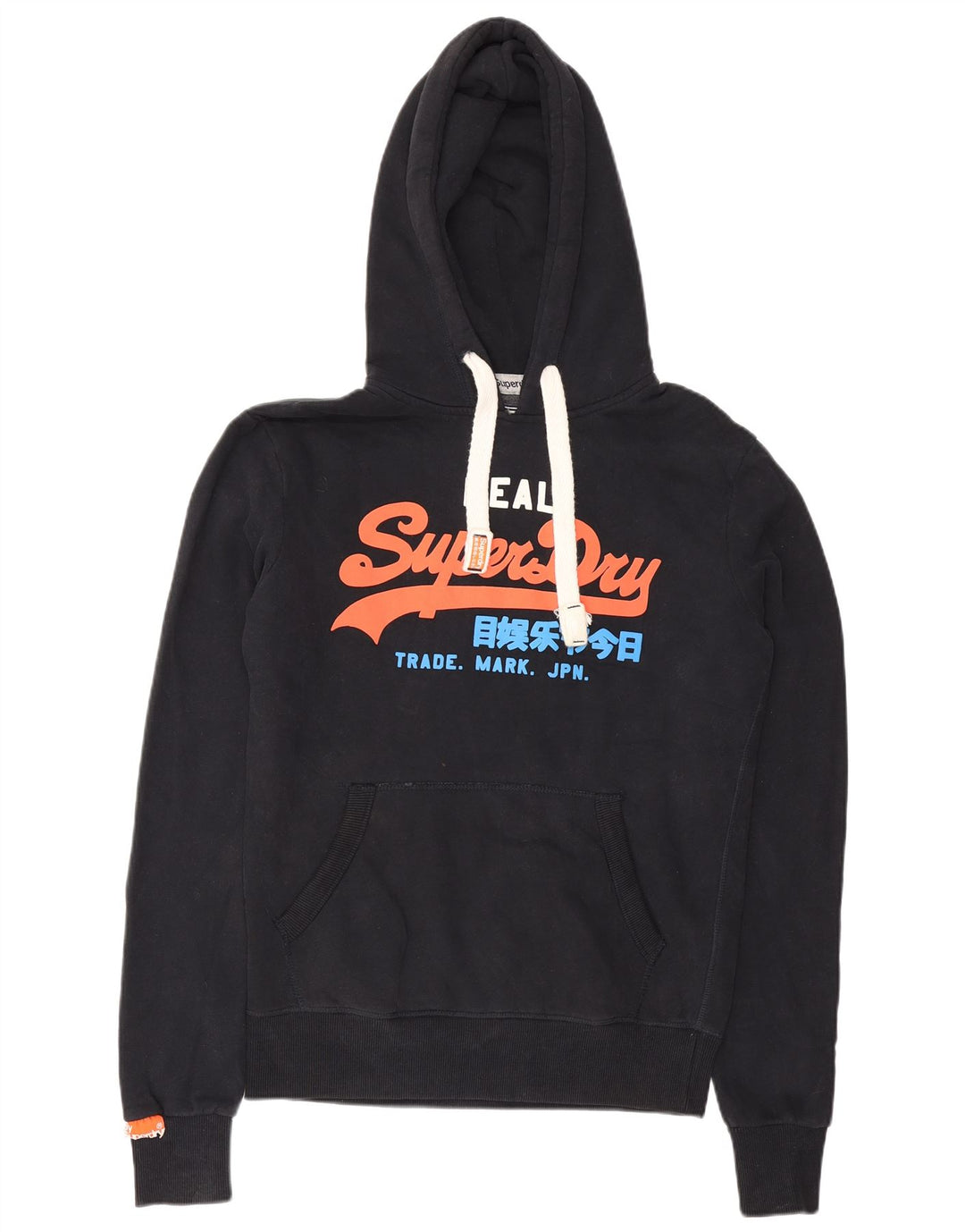 Maglione con cappuccio grafico da uomo Superdry piccolo in cotone nero
