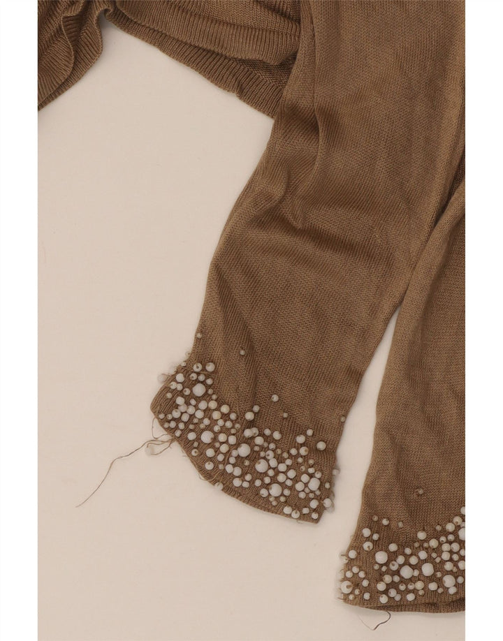 Maglione cardigan oversize da donna Marks & Spencer UK 10 piccolo marrone