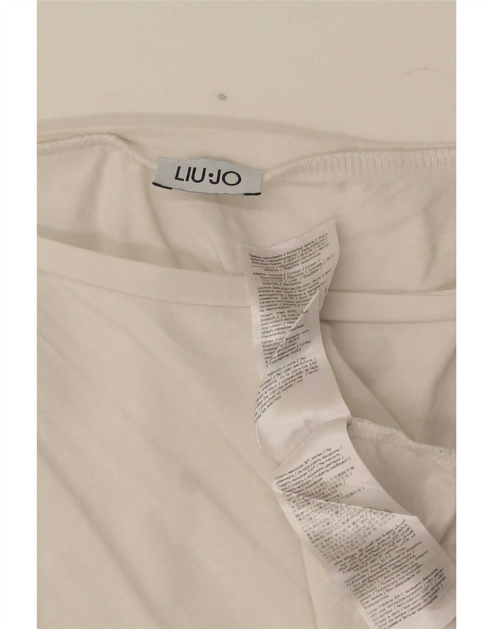 T-shirt grafica da donna Liu Jo Top UK 14 cotone bianco medio