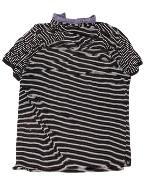 Polo da uomo Massimo Dutti XL in cotone a righe blu navy