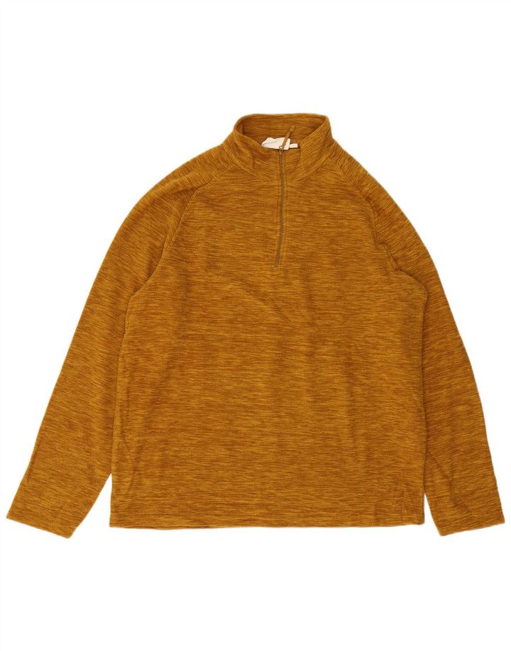 Mountain Warehouse Maglione in pile da uomo con zip e collo grande giallo screziato