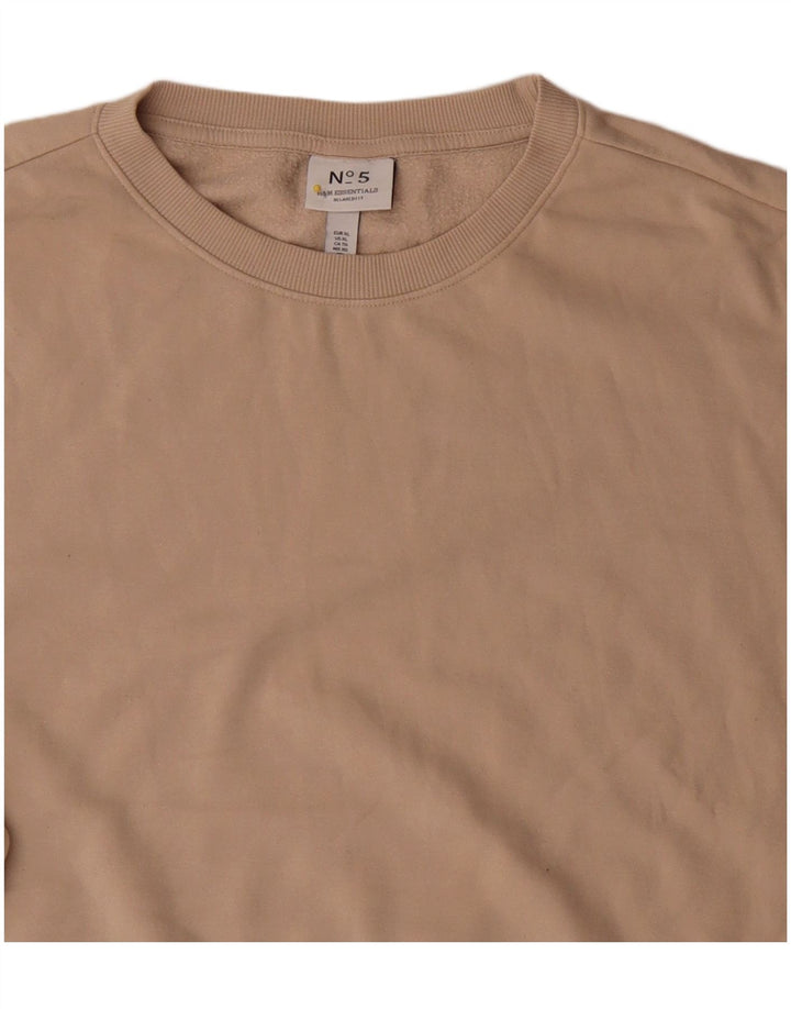 Felpa da uomo H&M dalla vestibilità rilassata, XL, cotone beige