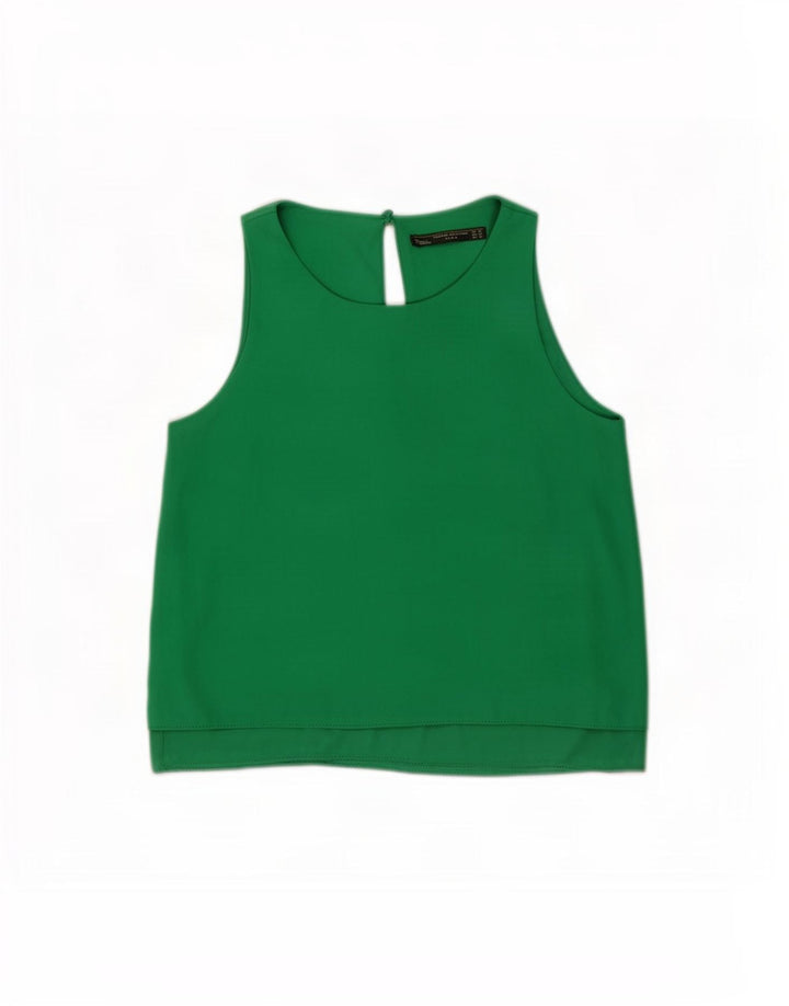 Camicetta senza maniche da donna Zara UK 6 XS poliestere verde