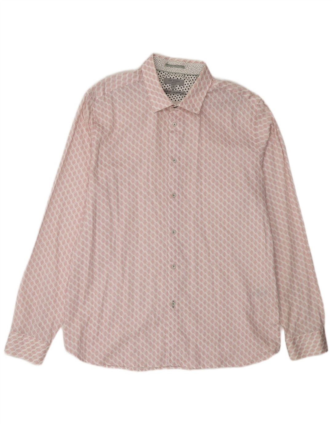 Camicia da uomo TED BAKER taglia 6 2XL cotone geometrico rosa
