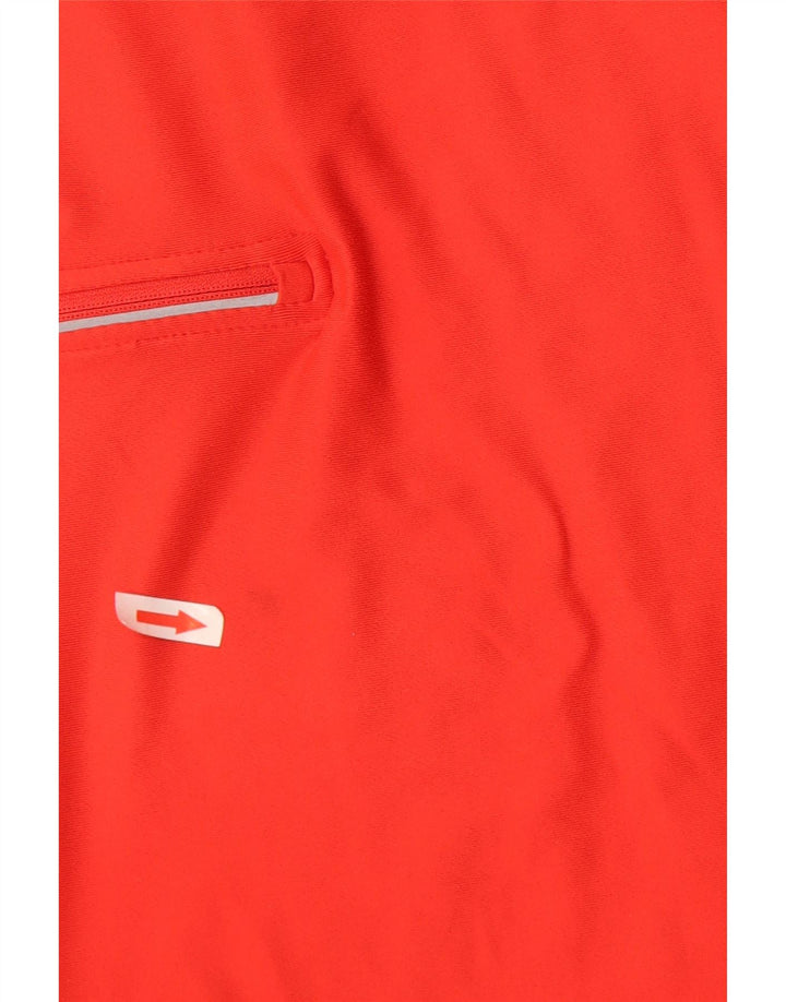 Top della tuta da ginnastica Nike da donna con collo e zip UK 14 poliestere rosso medio