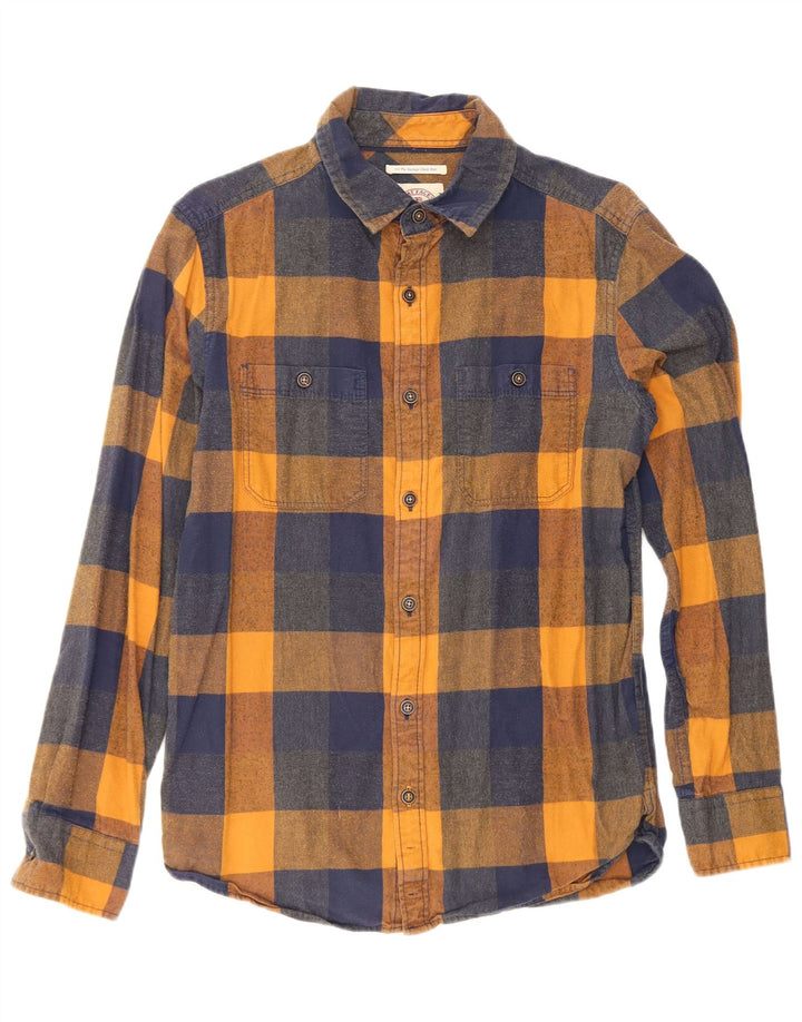 Camicia in flanella da uomo Fat Face XS in cotone a quadri blu navy