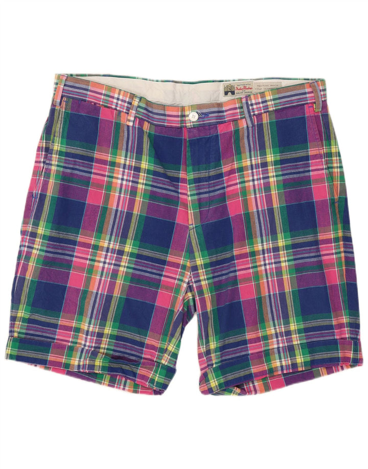 POLO RALPH LAUREN Pantaloncini chino da uomo W35 grandi quadri multicolori