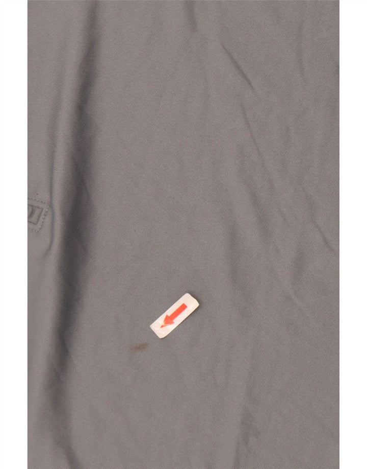 Nike - Maglia da uomo Dri Fit con zip e collo a maniche lunghe, piccola, in poliestere color block grigio