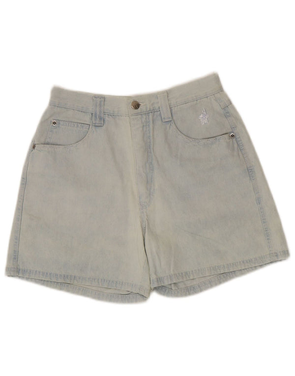 Pantaloncini di jeans a vita alta da donna STEFANEL IT 42 Medium W26 Blu Cotone