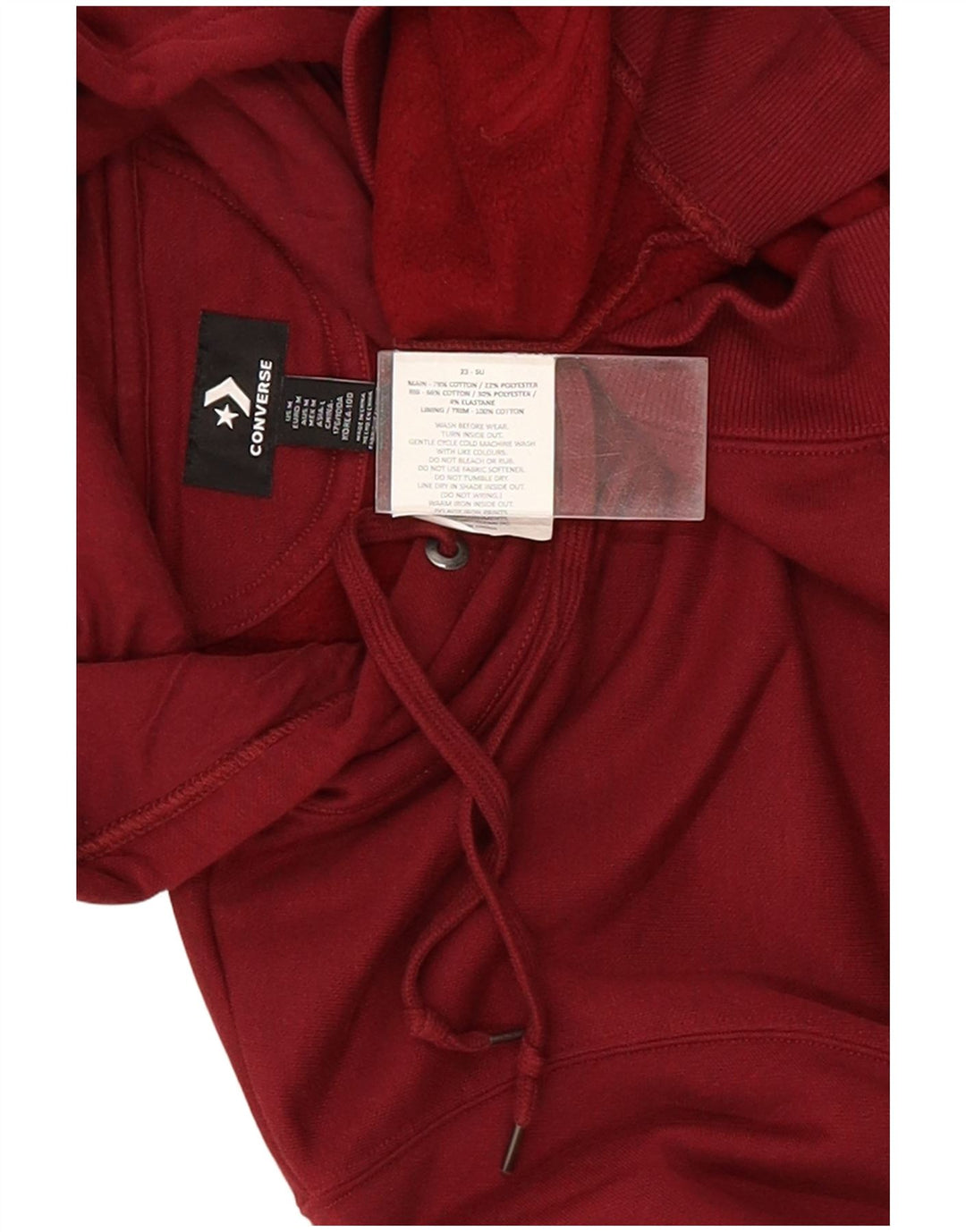 Maglione con cappuccio da uomo Converse in cotone bordeaux medio