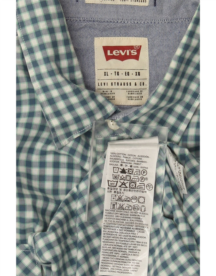 Camicia Levi's da uomo con vestibilità standard XL in cotone a quadretti blu
