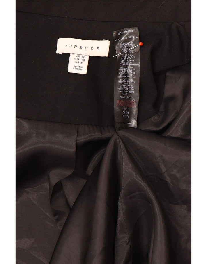 Giacca blazer oversize da donna a 3 bottoni Topshop UK 12 media nera