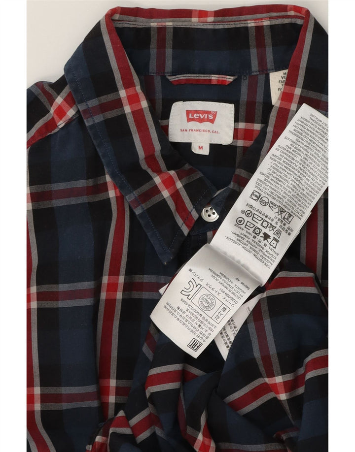 Camicia da uomo Levi's in cotone a quadri blu navy medio