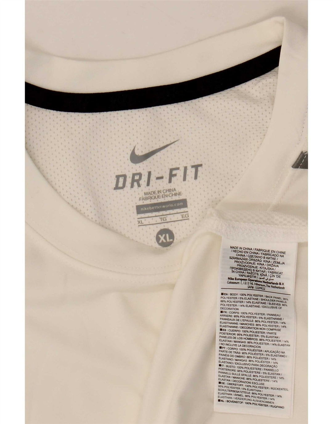 T-shirt da uomo Nike Dri Fit Top XL poliestere bianco
