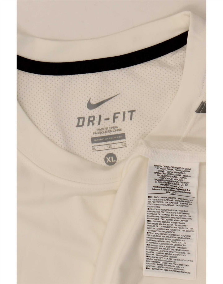 T-shirt da uomo Nike Dri Fit Top XL poliestere bianco