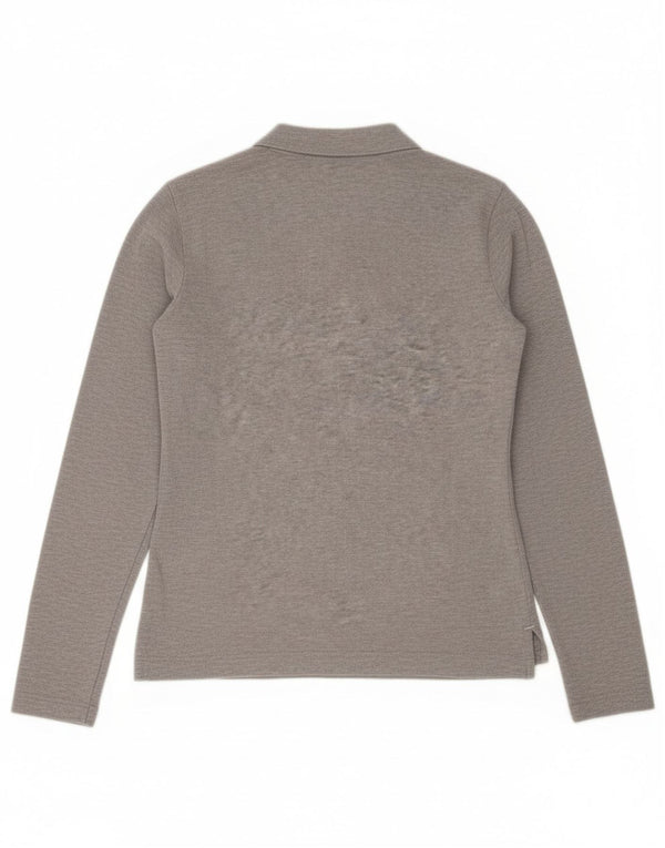 Polo slim fit a maniche lunghe da donna Tommy Hilfiger UK 12 Grigio medio