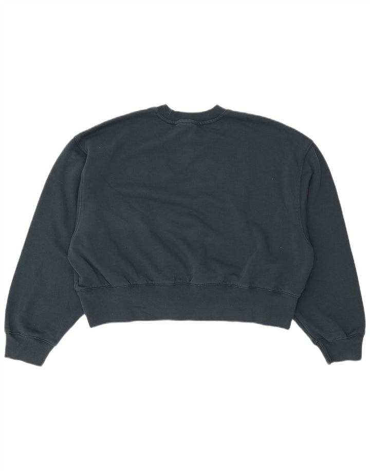 Felpa oversize corta Adidas da donna, maglione, UK 8/10, piccola, blu navy