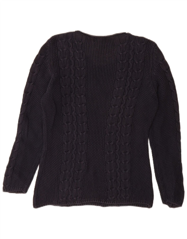 Maglione maglione con scollo a barca da donna SISLEY UK 14 medio blu navy