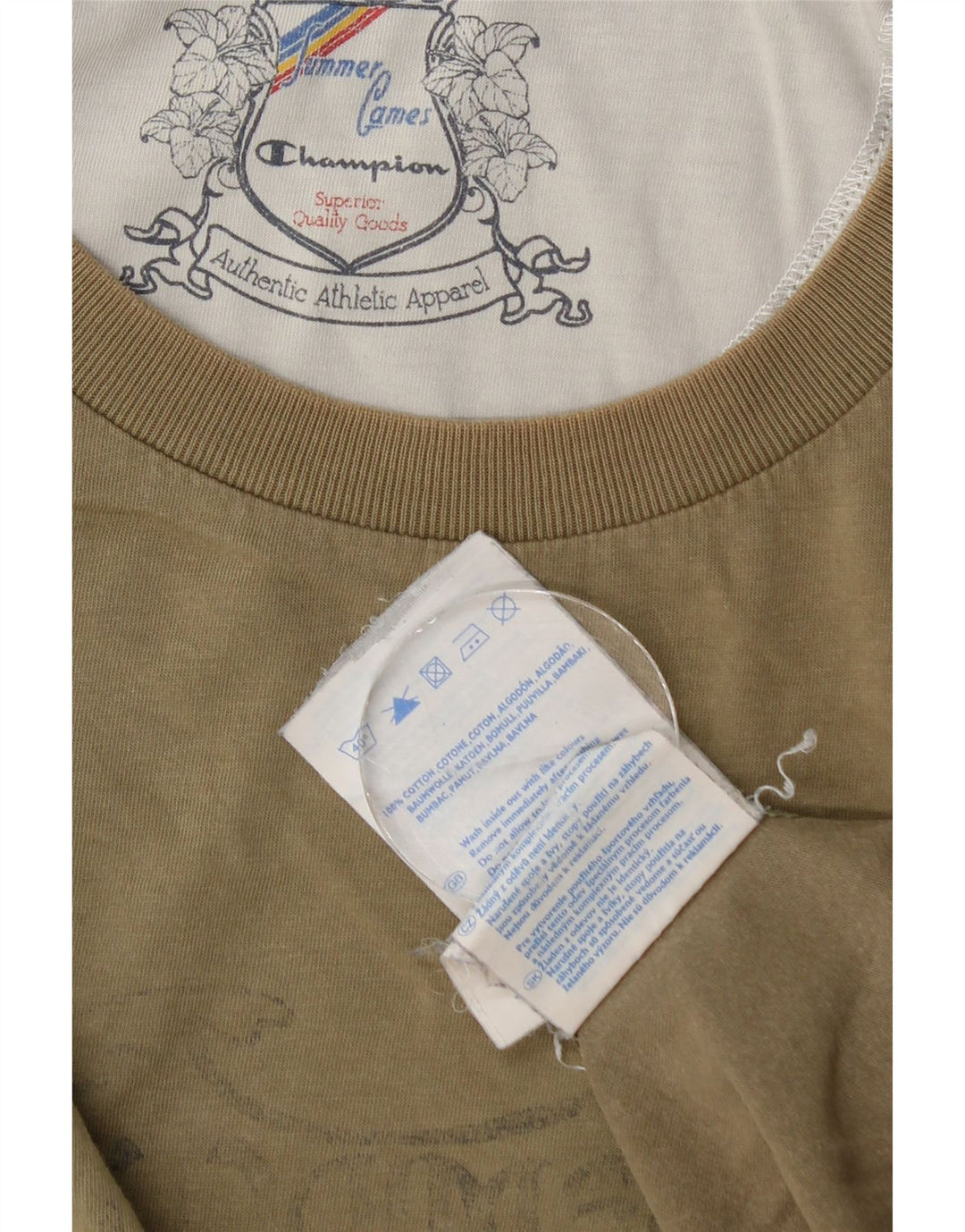 T-shirt grafica Champion da uomo Hawaii, in cotone kaki medio