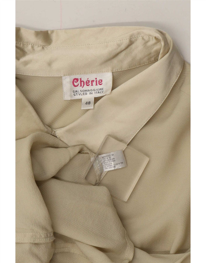 Cherie Camicia Camicetta Donna IT 48 XL Beige Seta