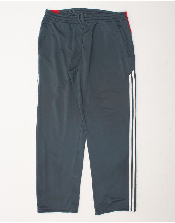 Pantaloni da tuta da uomo ADIDAS UK 42/44 Large Blu Colourblock Poliestere