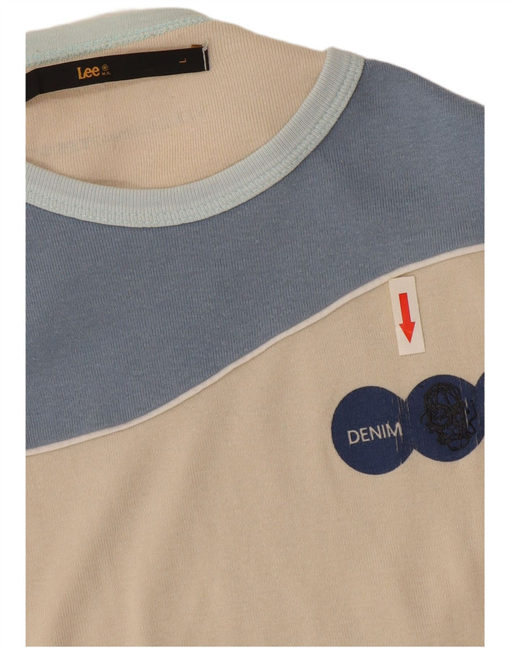 Maglietta corta da donna Lee UK 16 Large Beige Colourblock