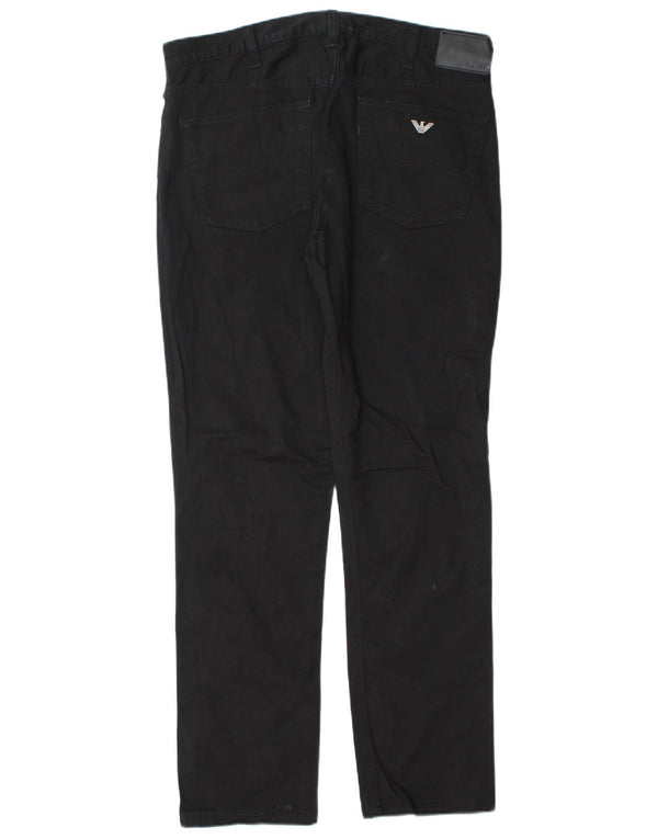 Pantaloni casual dritti da uomo Armani W34 L30 cotone nero