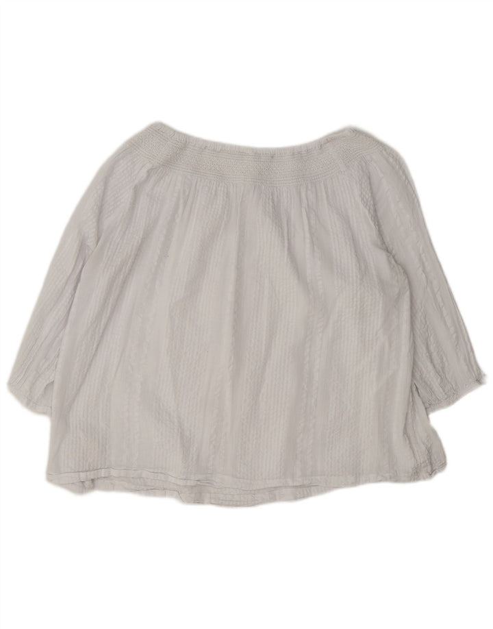Fat Face Camicetta oversize da donna con maniche a 3/4 Top UK 12 Cotone bianco medio