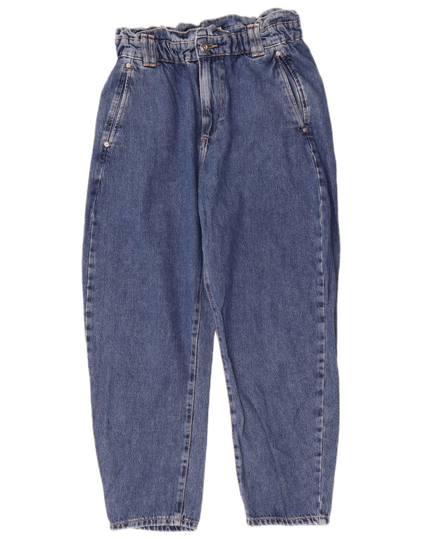 Jeans corti a vita alta da donna Zara EU 38 piccoli W28 L25 cotone blu